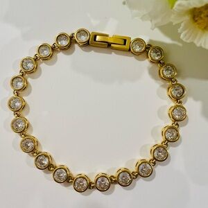 Elegant Gold Tennis Bracelet